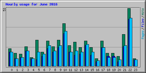 Hourly usage for June 2016