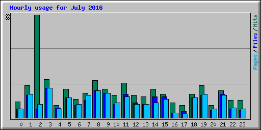 Hourly usage for July 2016