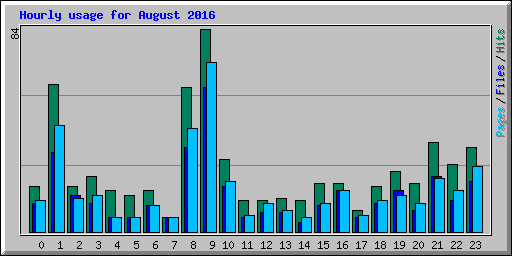 Hourly usage for August 2016