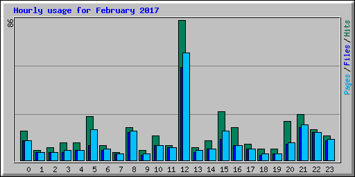 Hourly usage for February 2017