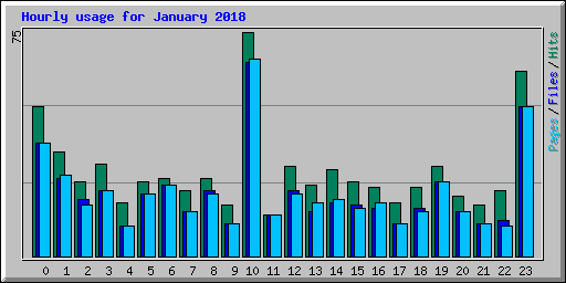 Hourly usage for January 2018