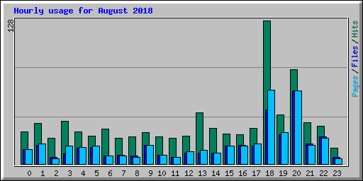 Hourly usage for August 2018