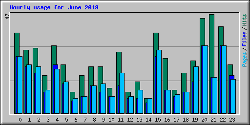 Hourly usage for June 2019