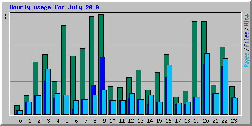 Hourly usage for July 2019