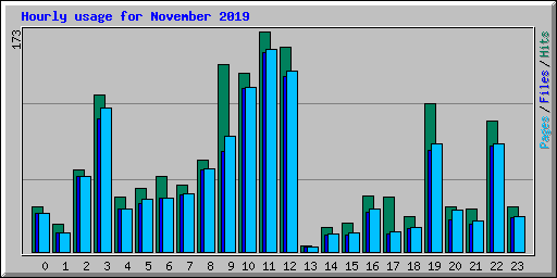 Hourly usage for November 2019