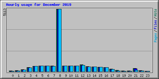 Hourly usage for December 2019