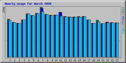 Hourly usage for March 2020